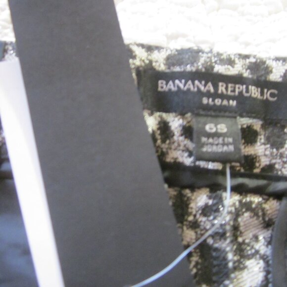 Banana Republic Pants Size 6S Mid Rise Sloan Leopard Print Metallic - Picture 4 of 9